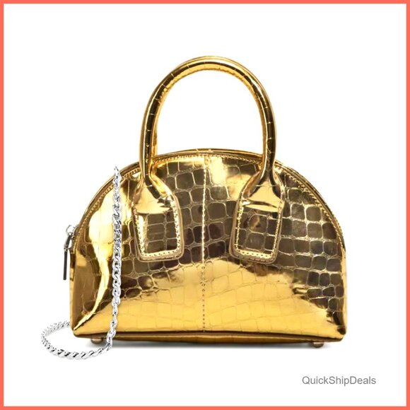 Mini Crossbody Purse with Top Handle and Chain Strap